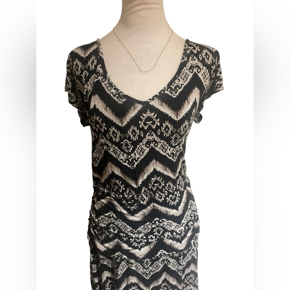 Torrid Size 1 Black White Layered Maxi Dress Flowy Elegant Plus Size Dress - Picture 3 of 6